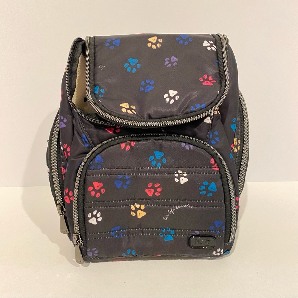 Lug Caddy Black Cosmetic Bag with “Paws Black” pattern. NEW
